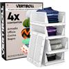 VertiRoll 4 Cassetti Impilabili Scorrevoli Organizer Armadio Contenitori Salvaspazio