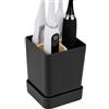 Linkidea Portaspazzolino elettrico per bagno, organizer per spazzole elettriche in plastica, 4 slot da appoggio, compatibile con Oral-B serie iO, Philips Sonicare ProtectiveClean (nero)