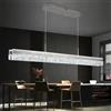 szcflaghip Lampadario Sospensione Lineare Moderno a LED nero da 150 cm, Illuminazione per Isola Cucina, Lampadario a LED Dimmerabile, Lampada da Tavolo da Biliardo, Lampada a Sospensione da Soffitto per Cucina