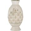 Villa Altachiara Vaso Fiori Beige Con Intarsi, 30 Cm, vasi per piante da interno, Ideale Per Arredamento Moderno, Soprammobile Elegante, Linea Occidente