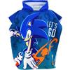 Sonic The Hedgehog Telo Mare Bambino con Cappuccio, Accapatoio Poncho Microfibra 55x110 cm, Asciugamano a Mantella Spiaggia e Piscina, Asciugatura Rapida, Blu, 2-6 Anni [18243 Blu]