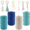 PetGlimmer 4 Pezzi Filo per Macrame Corda 2mm*100m, 100% Cotone Macramè Filo Naturale | Corda per Macrame, Decorazioni Bohémien, Cordino Uncinetto per Appendere la Parete, Fai Da Te, Artigianato, Lavori a Maglia