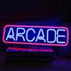 Jesalah Arcade Neon Sign - Retro blu e rosso LED lampada da parete USB per sale giochi e bar, kit da appendere incluso, regalo vintage per giocatori e adulti