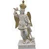 Generico Statua San Michele Arcangelo in marmo resina da 27 cm. con spada e catena in metallo