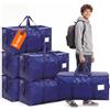 Dntorx 6 sacchetti portaoggetti da 90 l con coperchio, borsa resistente | Scatole per trasloco impermeabili in polipropilene, portata 68 kg, manici rinforzati, tasca per etichette, pieghevoli