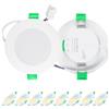 Aurevita Faretti LED da Incasso per Cartongesso 8PCS, 74-90mm Ø, 7W IP44, Dimmabili, 220V-240V, Luce Regolabile 2700K/4000K/6500K - Ideali per Bagno e Cucina