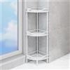 KJHWYXD Mensola Doccia Angolare Senza Forare, Porta Shampoo Sapone Doccia da Terra, Grande capacità Scaffale Bagno, Portaoggetti Doccia con Ganci, per Bagno Cucina(Size:3 Tier,Color:Bianco)