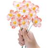 FANLUTYIN Ceramic Flower Bouquet Set of 10 Handmade Ceramic Roses Simulated Flowers Floral Decorations, Creative Gifts for Flora Home Decor (Red Violet, 10 Inch (Pack of 10))