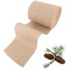 DAJAVE Runner da Tavola in Juta 20cm x 20m Tessuto in Fibra Naturale Juta Rotolo Marrone, Tagliabile Ideale per Matrimoni ed Eventi, Tessuto al Metro con Rotolo in Juta Marrone, Tappeto Juta