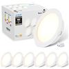 LVWIT Faretti LED da Incasso per Cartongesso, Faretto da Incasso 12W, 1320 Lumen, Faretti per Cartongesso, Luce Naturale 4000K, Faretti LED Soffitto, AC 220-240V, Diametro Foro Ø120-130mm, Set di 6
