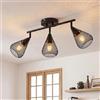 LVWIT Faretti LED da Soffitto Orientabili con 3 Luci E14, Faretto da Interno Moderna, Faretti Soffitto per Barra, Salotto,Cameretta, Cucina (Senza Lampadina)