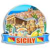 Quwsne Magnete da frigorifero Sicilia Italia magnete da frigorifero souvenir da viaggio città regali turistici 3D classici punti di riferimento artigianali fatti a mano decorazione domestica -3639