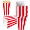 Yoosso 20 Pezzi Scatole Pop Corn, Sacchetti Pop Corn Contenitore per Caramelle Popcorn e Biscotti per Feste Compleanno Carnevale Cinema Matrimoni(Rosso e Bianco)