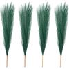 PATIKIL 17 Pollici Finto Erba della Pampa, 4 Pz Boho Decor per Decorazione Casa Steli Soffici Artificiali Alti per Matrimonio Festa Fiori Vaso Centrotavola, Verde Scuro