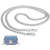 PetGlimmer 1 Pezzi Argenteo Catena per Borsa in Metallo 120 cm | Argento Sostituzione Cinghia a Spalla con Fibbie, Catena Borsa Argento in Metallo, per Borse Fai da Te, Borse a Tracolla