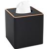 XNONE Porta fazzoletti in Pelle,Quadrata Porta Fazzoletti,Scatola Fazzoletti Moderne,Boden verstärkt mit Magneten,Nero