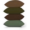 ggaimwf Tinta unita Copricuscino in Effetto Lino per divano Tronco di legno Cuscino per letto Stile nordico Colore foresta Fatto a mano Piazza Federe per cuscini 40x40 cm Set da 4