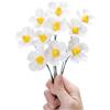 FANLUTYIN Ceramic Flower Bouquet Set of 10 Handmade Ceramic Roses Simulated Flowers Floral Decorations, Creative Gifts for Flora Home Decor (White Violet, 10 Inch (Pack of 10))