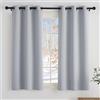 PONY DANCE Tende Corte Camera da Letto Oscuranti Termiche da Interno | per Cucina, per Finestre Piccole, per Interni, con Anelli, Blackout, Privacy, 2 Pezzi L 90 x A 150 CM, Grigio Chiaro