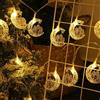 ALEGRE Ramadan, catena luminosa con batteria, 3 m, 20 LED, stella luna, decorazione Ramadan, decorazione Ramazan, luce bianca calda, castello, luna, catena luminosa interna per musulmani EID Mubarak
