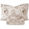 Morbidissimi Completo lenzuola Roses in Pile dimensioni varie J925 Matrimoniale BEIGE