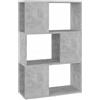 vidaXL Libreria/Divisorio Grigio Cemento 60x24x94 cm in Truciolato