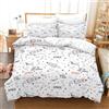 KXHHYB Set di biancheria da letto con tema spaziale 135x200cm, set di biancheria da letto con motivi di universo, pianeti e razzi per ragazzi e ragazze, bambini, colore bianco e blu, con federa 50x75cm (B