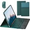 KYVELO Custodia con Tastiera Touchpad e Mouse per Samsung Galaxy Tab S10+/S9+/S9 FE+/S8+/S7 FE/S7 Plus 12.4, Tastiera Bluetooth Rimovibile Retroilluminata 7 Colori, Cover TPU con Porta S Pen (Verde)