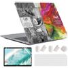 MUSHUI 4 in 1 Custodia per MacBook Air 13 Pollici 2020 2019 2018 Modello A2337 M1/A2179/A1932, Plastica Case Rigida & Tastiera Cover & Proteggi Schermo per Mac Air 13, Cervello Creativo 1