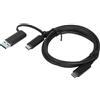 Lenovo USB-C IBRIDO con USB-A, 4X90U90618, nero, 0,6 m