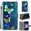 KENHONER Custodia per Samsung Galaxy S24, Farfalla | Portafoglio Pelle PU, Magnetica, Resistente Agli Urti, Scomparto Carte Credito, Pieghevole, Flip Libro, Motivo