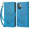 KENHONER Custodia per Xiaomi Redmi Note 10 5G Cover, Blu Farfalla