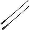 TWAYRDIO SMA Femmina VHF UHF Antenna 70cm 2 Metri Ham Radio High Gain Antennas Whip Molle Flessibile BAOFENG Radio bidirezionale UV-82 UV-5R BF-888s (Pacchetto di 2)