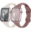 Wowstrap Cinturino per Apple Watch 40mm 41mm 38mm,Cinturini iWatch 44mm 45mm 42mm 46mm Ultra/2 49mm Donne/Uomini,Cinturino Sport in Silicone Sottile E Morbido per Apple Watch Serie10 9 8 7 6 5 4 3 SE 1/2,2PCS