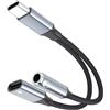 JinRuiCPeng Adattatore USB-C a Jack 3,5 mm 2 in 1 con Ricarica Rapida 60W, Adattatore Cuffie USB-C con DAC Audio, Supporto Chiamate, Musica e Controlli Inline