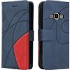Fatcatparadise Cover per Samsung Galaxy J1 2016 / J120, Flip Caso in PU Pelle Case Cover Libro Portafoglio Protettiva Custodia con TPU Antiurto,[Kickstand][Slot per Schede][Magnetica] (Blu)