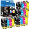 NINETEC 16XL - Multipack di cartucce per stampante compatibile con Epson 16XL Workforce WF-2760DWF WF-2750DWF WF-2630WF WF-2660DWF WF-2650DWF WF-2530WF WF-2510WF WF-2010W WF-2110W 20-pack