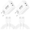 CREAPICO 60W 2-Porte Caricatore Caricabatterie USB C per iPhone 17 Pro Max Air, iPhone 16 16e 15 Pro Max Plus, iPad 10/11/A16 Generazione, 40W USBC Alimentatore Rapido PD Fast Charger + 2M Tipo C Cavo 2Pack