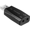 ekon splitter sdoppiatore USB-A 2 AUX, 2 porte jack 3.5mm, per cuffie, auricolari a filo, microfono, PC, laptop, speaker