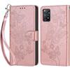 KENHONER Custodia per Xiaomi Redmi Note 11 Pro 4G/5G Cover, Oro rosa Farfalla