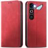 MOJIA Cover per ZTE Neo 5 GT/Nubia Neo 5 GT, Custodia Folio Portafoglio in Pelle PU [chiusura magnetica], Case a Libro con Guscio Interno in TPU, Supporto per Carte.. Rosso