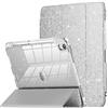 INFILAND Custodia per iPad Air 11 M2 2024/M3 2025/M4 2026, iPad Air 5a/4a generazione 2022/2020 11, custodia glitterata con retro trasparente, portapenne per bambine (argento)