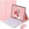 JZCZMCE Custodia con Tastiera per Samsung Galaxy Tab S10 Lite 10,9 Pollici 2025 (SM-X400/X406), Tastiera Magnetica Staccabile Retroilluminata Senza Fili con Mouse Bluetooth,Rosa