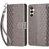 KENHONER Custodia per Samsung Galaxy A25 5G Cover, Grigio | Portafoglio in Pelle PU Retro, Antiurto Flip, Slot per Schede, Funzione Stand, Chiusura Magnetica