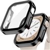 EIHAIHIS Custodia per Apple Watch 42mm 46mm 40mm 44mm 41mm 45mm,Case PC Protettiva in Vetro Temperato Integrata,Cover Impermeabile Protettiva Antigraffio per iWatch Series 11 10 9 8 7 6 5 4 SE(NON PER SERIE 3)
