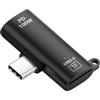 QIANRENON PD100W USB C - Lettore di schede TF 2 in 1, adattatore USB tipo C maschio a femmina di tipo C e slot per scheda di memoria Micro SD, convertitore di connessione, luce LED, moschettone