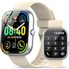 taopodo 2026 Smart Watch per uomini donne, 115+ Tracker di attività sportiva con pedometro, orologio fitness per Android/iOS (Bianco sporco)