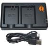 DSTE DE DSTE - Caricatore USB doppio compatibile con batteria Canon LP-E10 come LC-E10, alimentazione tramite cavo di ricarica micro USB a USB-A 2.0