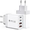 Generico Caricatore USB C Rapido 40W 4 Porto Presa USB Universale Multipla PD & QC3.0 Carica Cellulare, Spina Alimentatore Caricabatterie per Samsung S22 S23 S24 iPhone 15 16 14, Spinotto Muro Adattatore