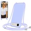 Jrkvniv Cover per iPhone 17 Air con Cordino, Morbido TPU Silicone Case con Laccio Tracolla, Regolabile e Rimovibile, Antiurto AntiGraffio Case per iPhone 17 Air, Viola